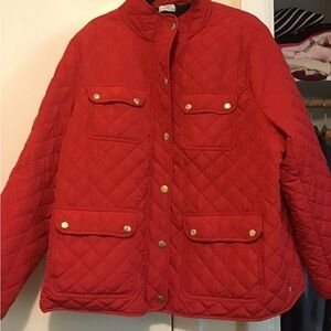 Red Quilted Women's Jacket preloved.  Ptp 27” L 28”